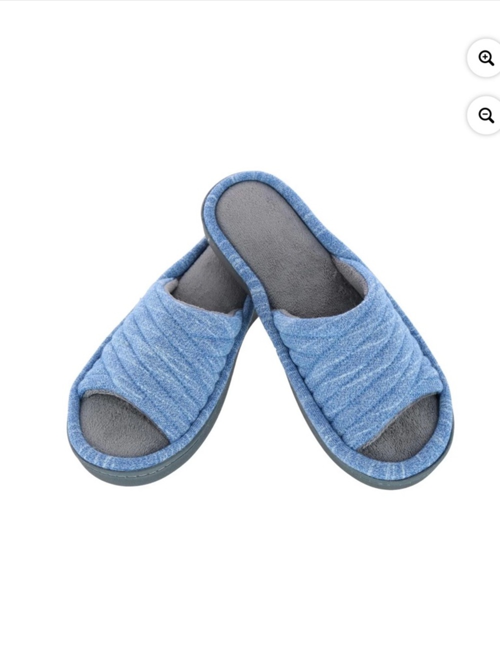 Isoltoner Women's Size M (7.5-8) Blue Knit Slide Slippers House Shoes NWT
